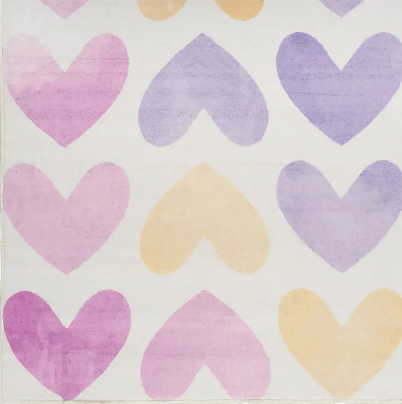 Kids Sweet Hearts Multi 5' x 7' Rug