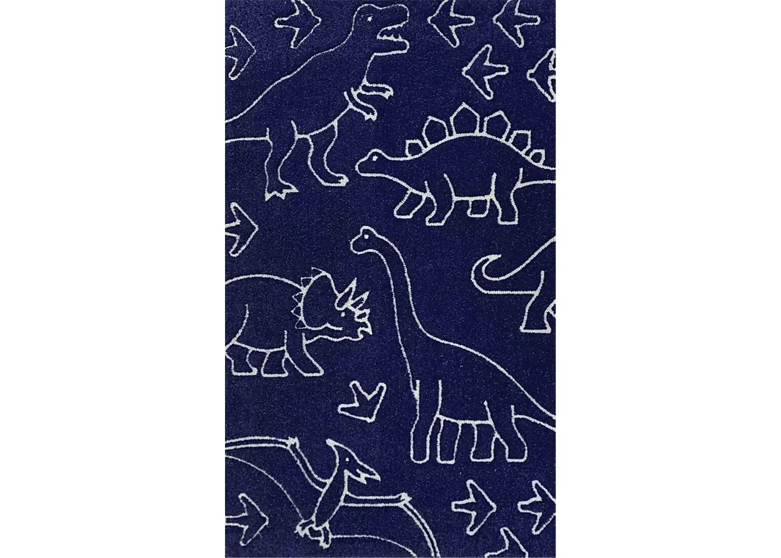 Kids Dino Haven Indigo 2'8 x 4'8 Rug