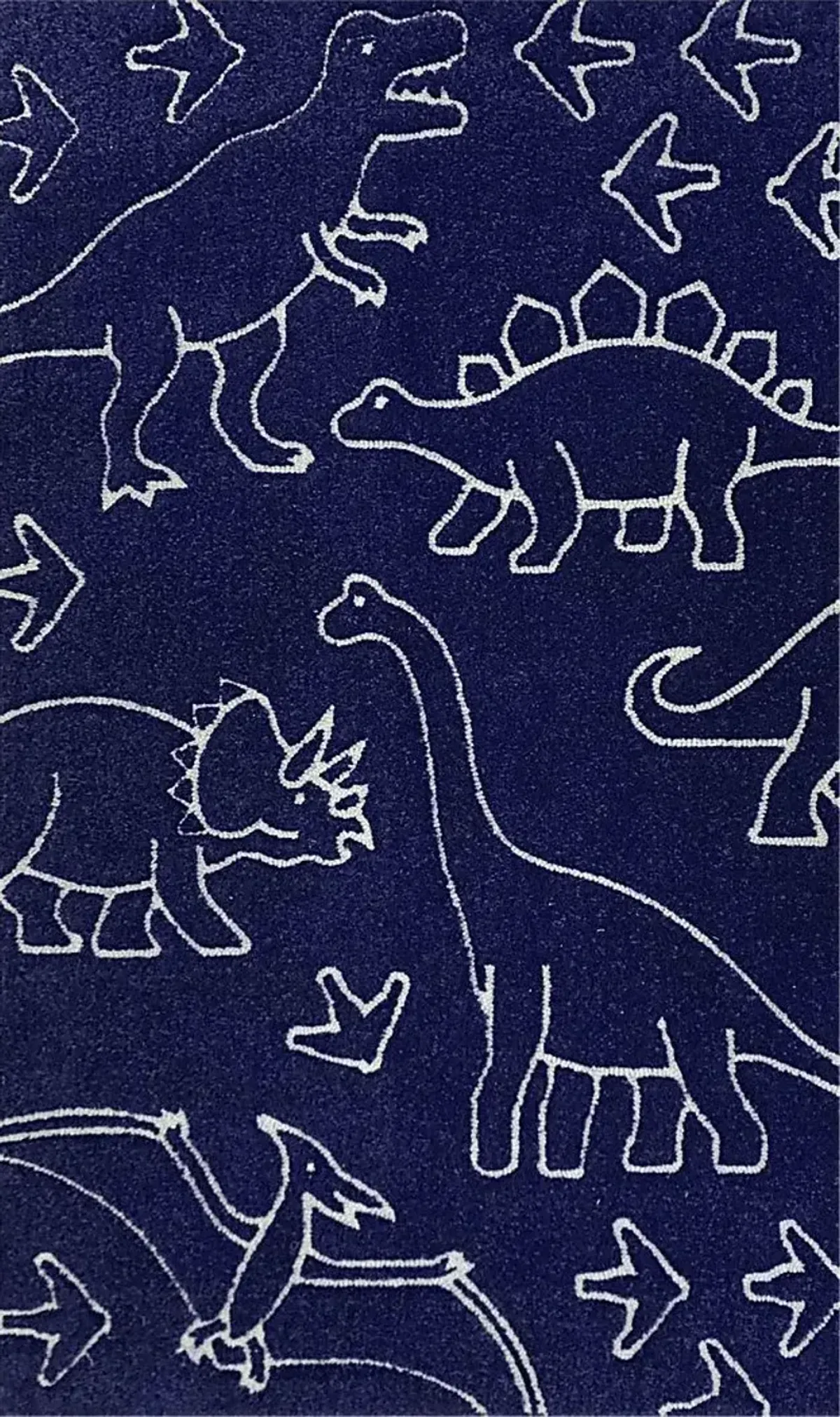 Kids Dino Haven Indigo 2'8 x 4'8 Rug