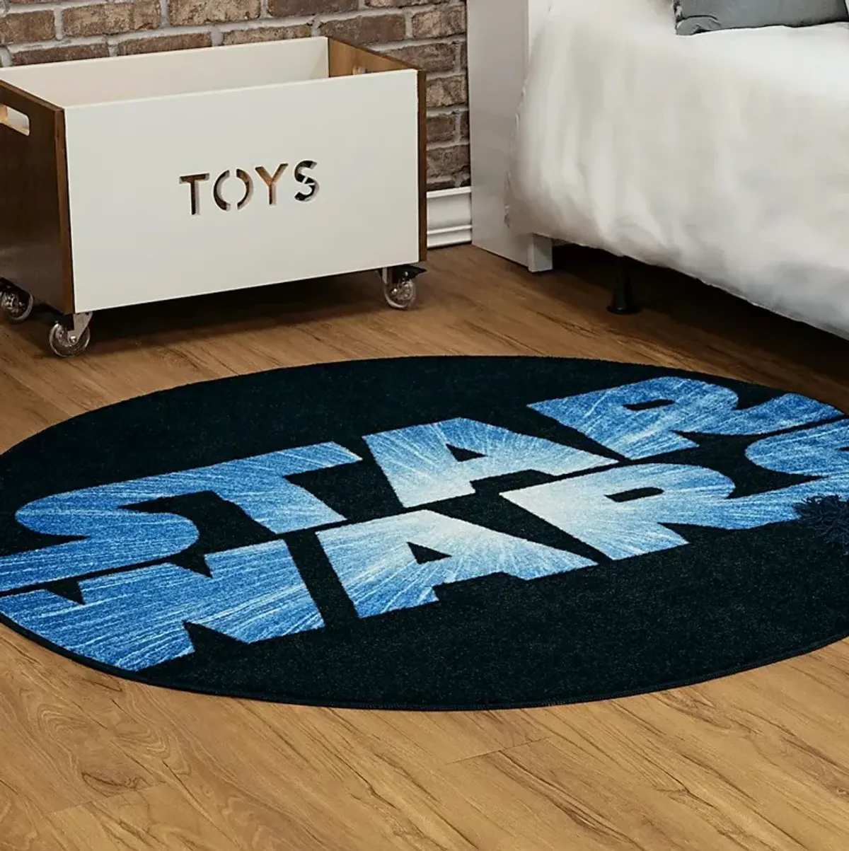 Kids Star Wars Force Black 5' Round Rug