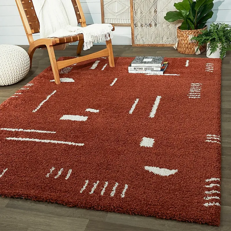 Kids Pailoap Rust/White 5'3 x 7' Rug