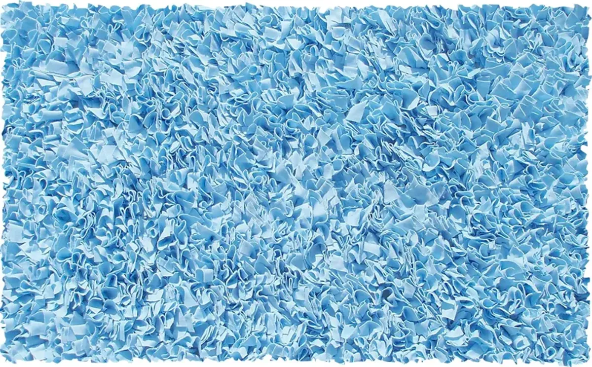 Kids Fuzzy Clouds Blue 4'7 x 7'7 Rug