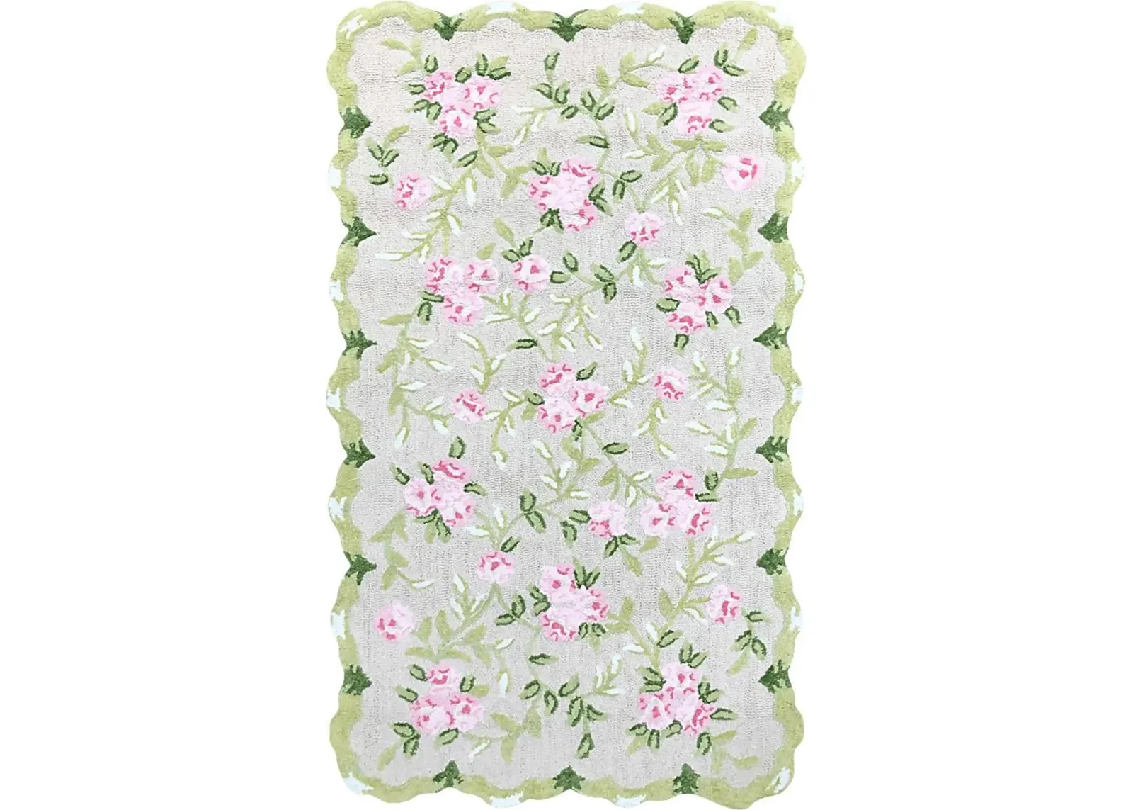 Kids Rose Garden Green 4'7 x 7'7 Rug