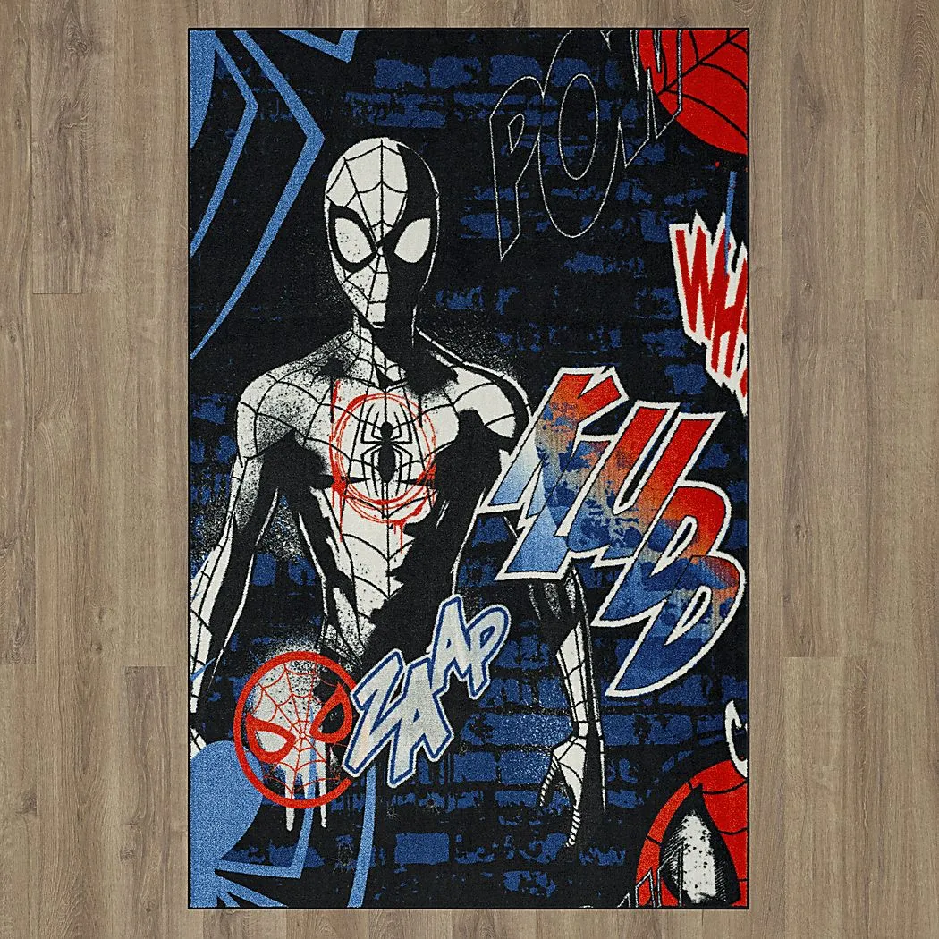 Kids Disney Spiderman Action Multi 5' x 8' Rug