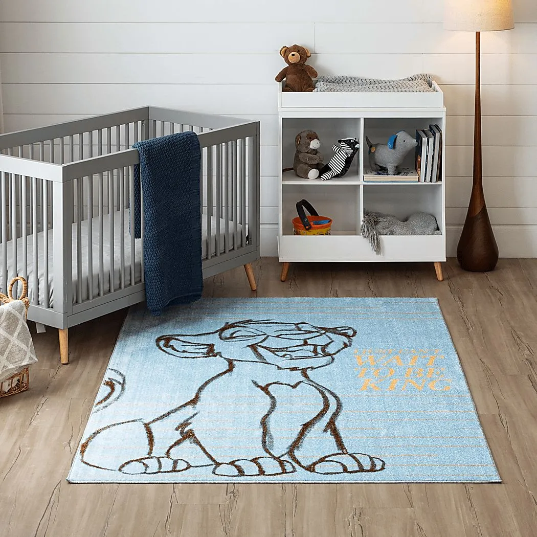 Disney Lion King Simba Blue 5' x 7' Rug