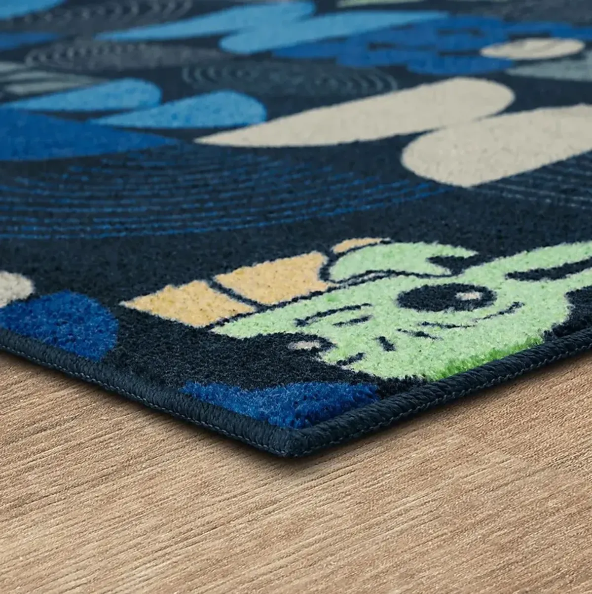 Kids Star Wars Grogu Mid Mod Navy 5' x 7' Rug