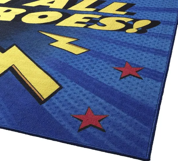 Kids Superhero Call Blue 7' x 9' Rug
