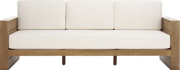 Irocana Natural Outdoor Sofa with Beige Cushions