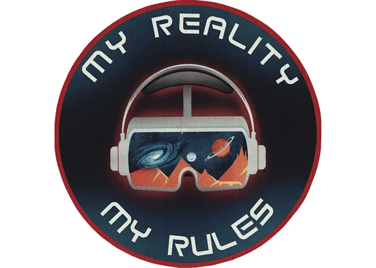 Kids Gamer Goggles Blue 5' Round Rug