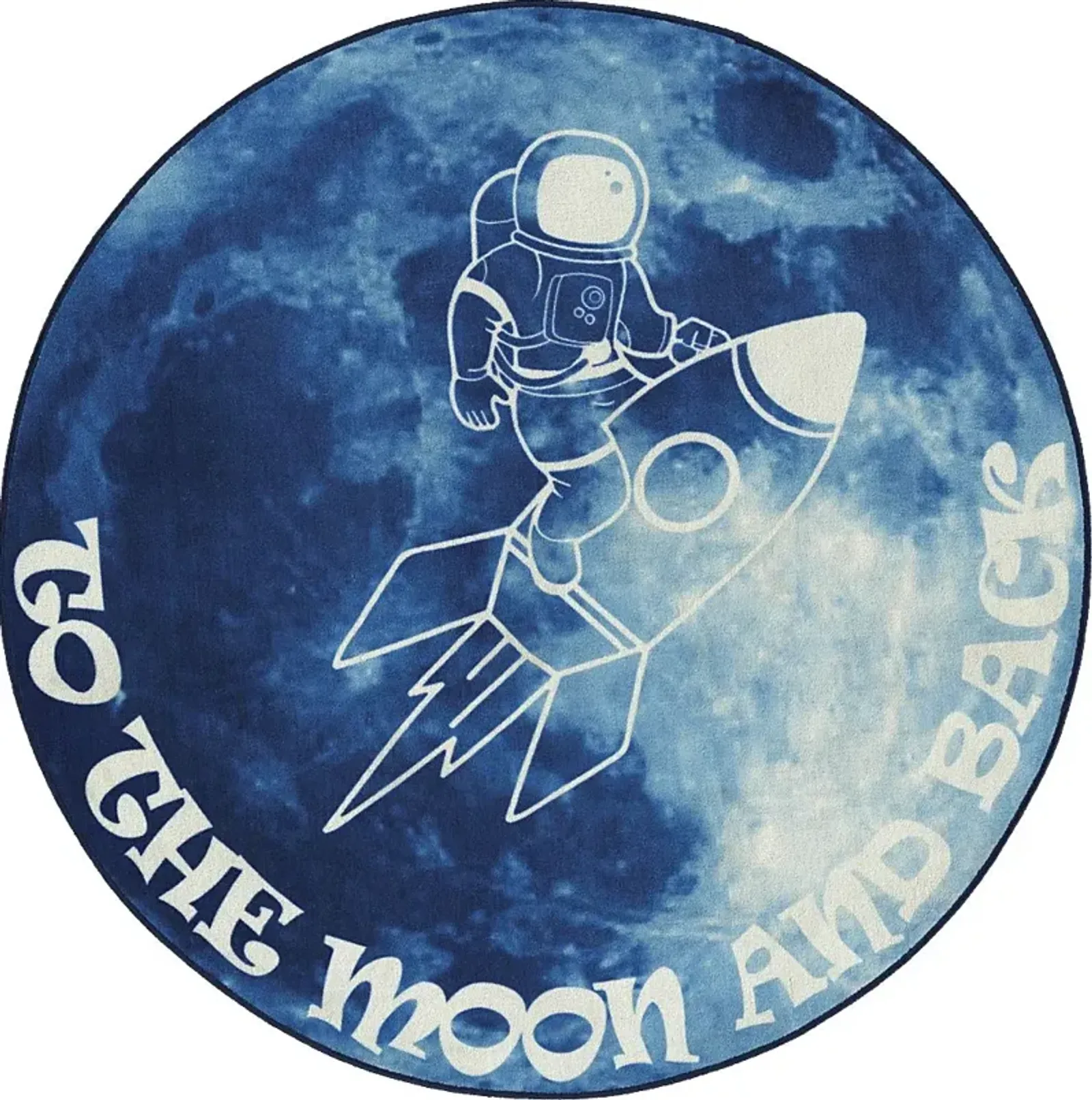 Kids Moonstruck Explorer Blue 5' Round Rug