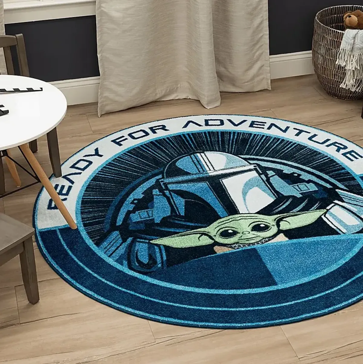 Kids Star Wars Ready For Adventure Blue 5' Round Rug