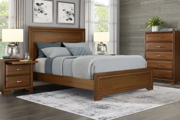 Belcourt Brown Cherry 5 Pc King Panel Bedroom