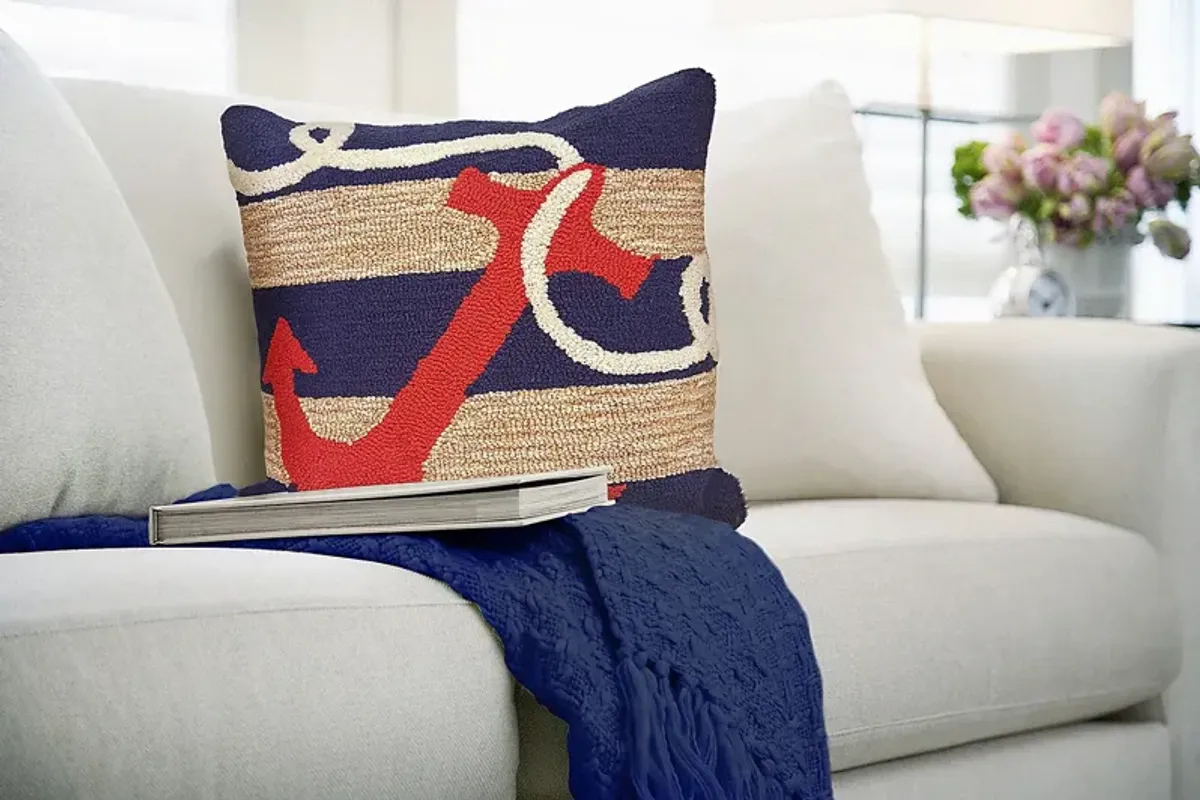 Walgrave Navy Indoor/Outdoor Accent Pillow