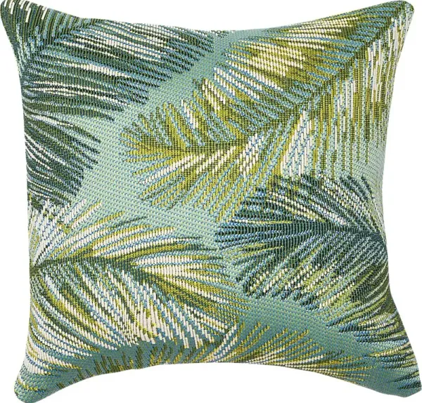 Frond Coast Aqua Indoor/Outdoor Accent Pillow