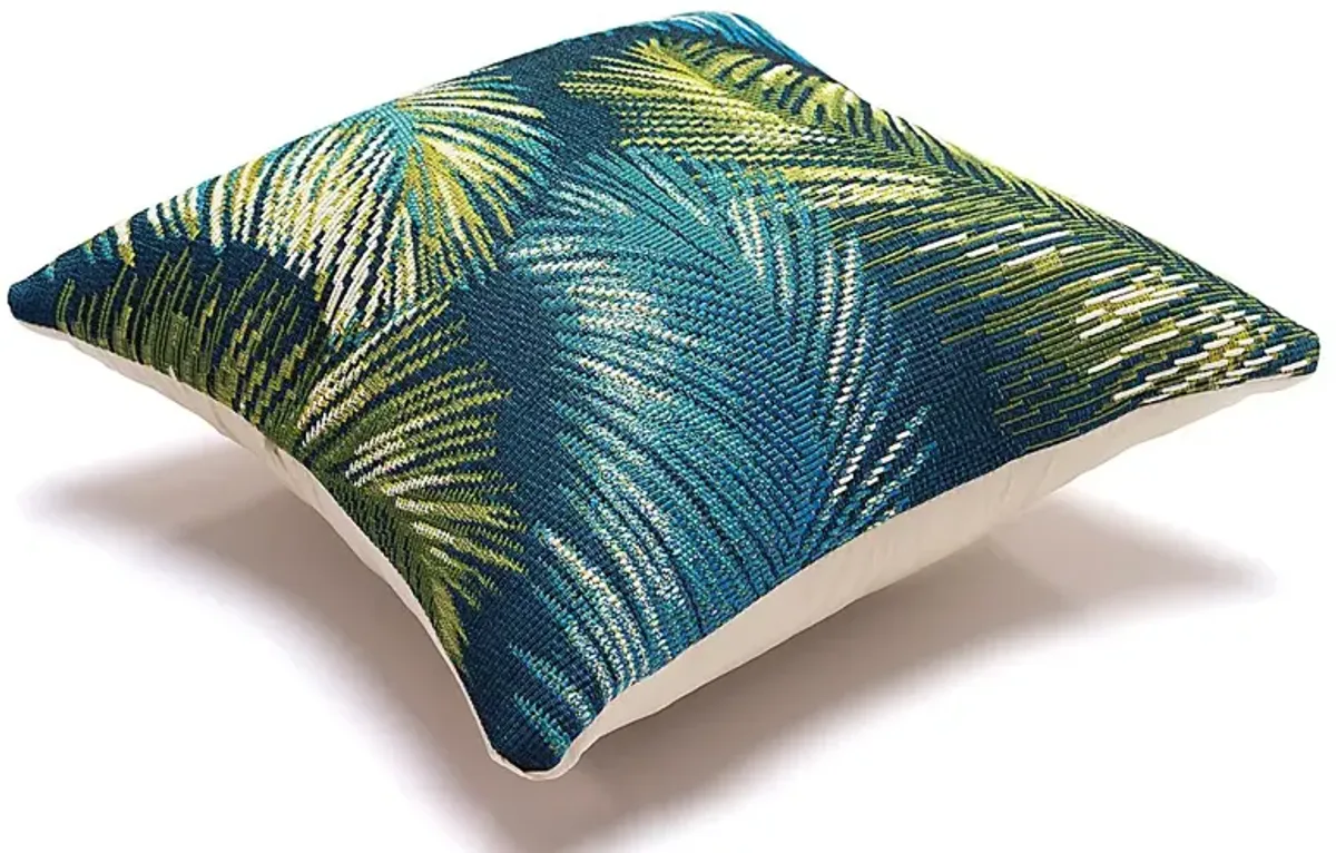 Frond Coast Navy Indoor/Outdoor Accent Pillow