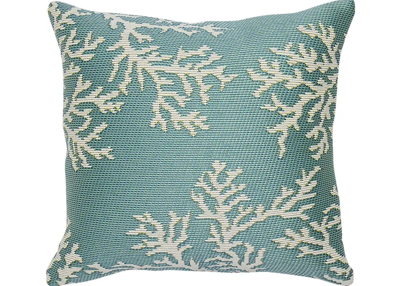 Coral Blossom Aqua Indoor/Outdoor Accent Pillow