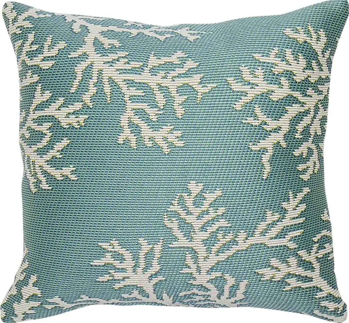 Coral Blossom Aqua Indoor/Outdoor Accent Pillow