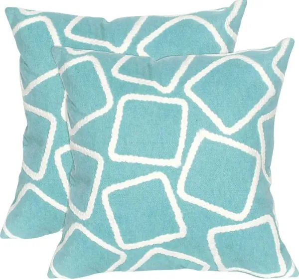 Arnway Aqua Indoor/Outdoor Accent Pillow, Set of Two