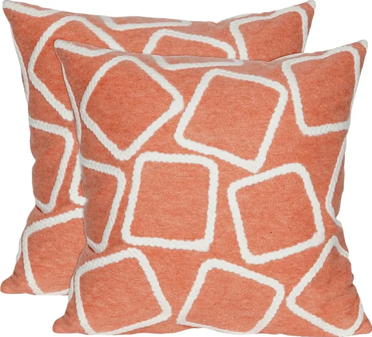 Arnway Orange Indoor/Outdoor Accent Pillow, Set of Two