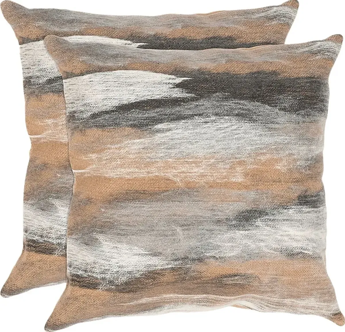 Graffolk Taupe Indoor/Outdoor Accent Pillow, Set of Two