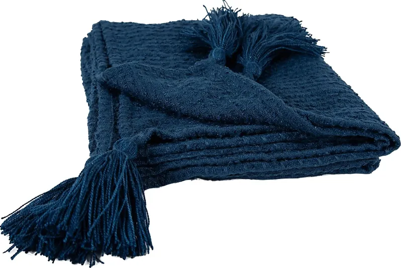 Tormi Navy Indoor/Outdoor Throw Blanket