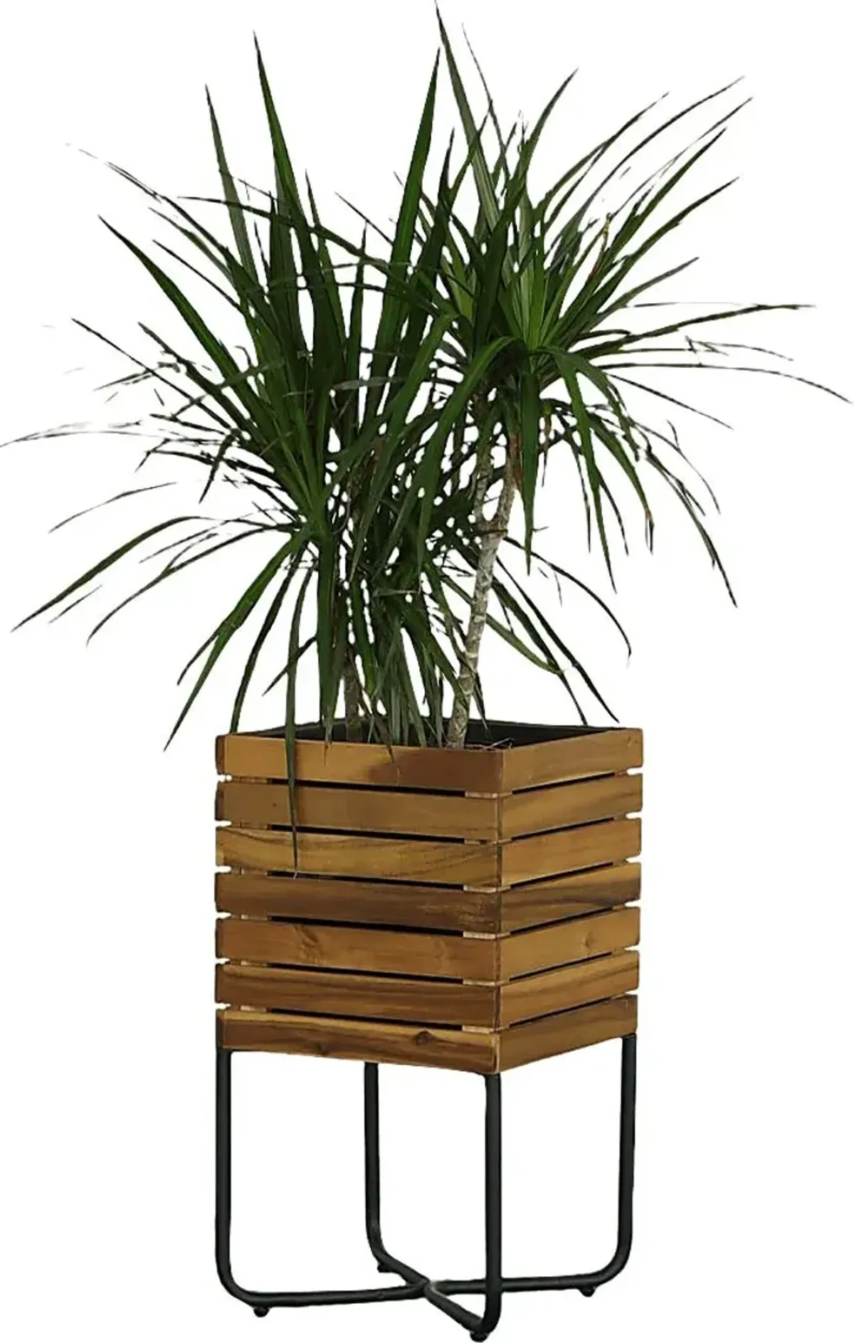 Outdoor Burgee Brown Square Planter w/ Metal Legs