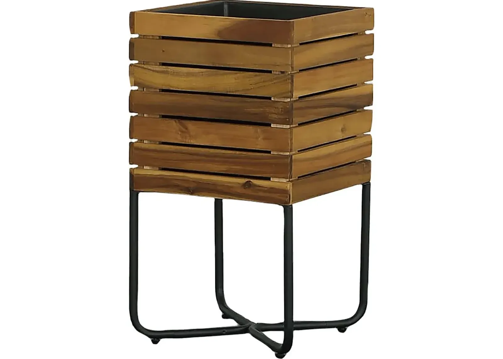 Outdoor Burgee Brown Square Planter w/ Metal Legs