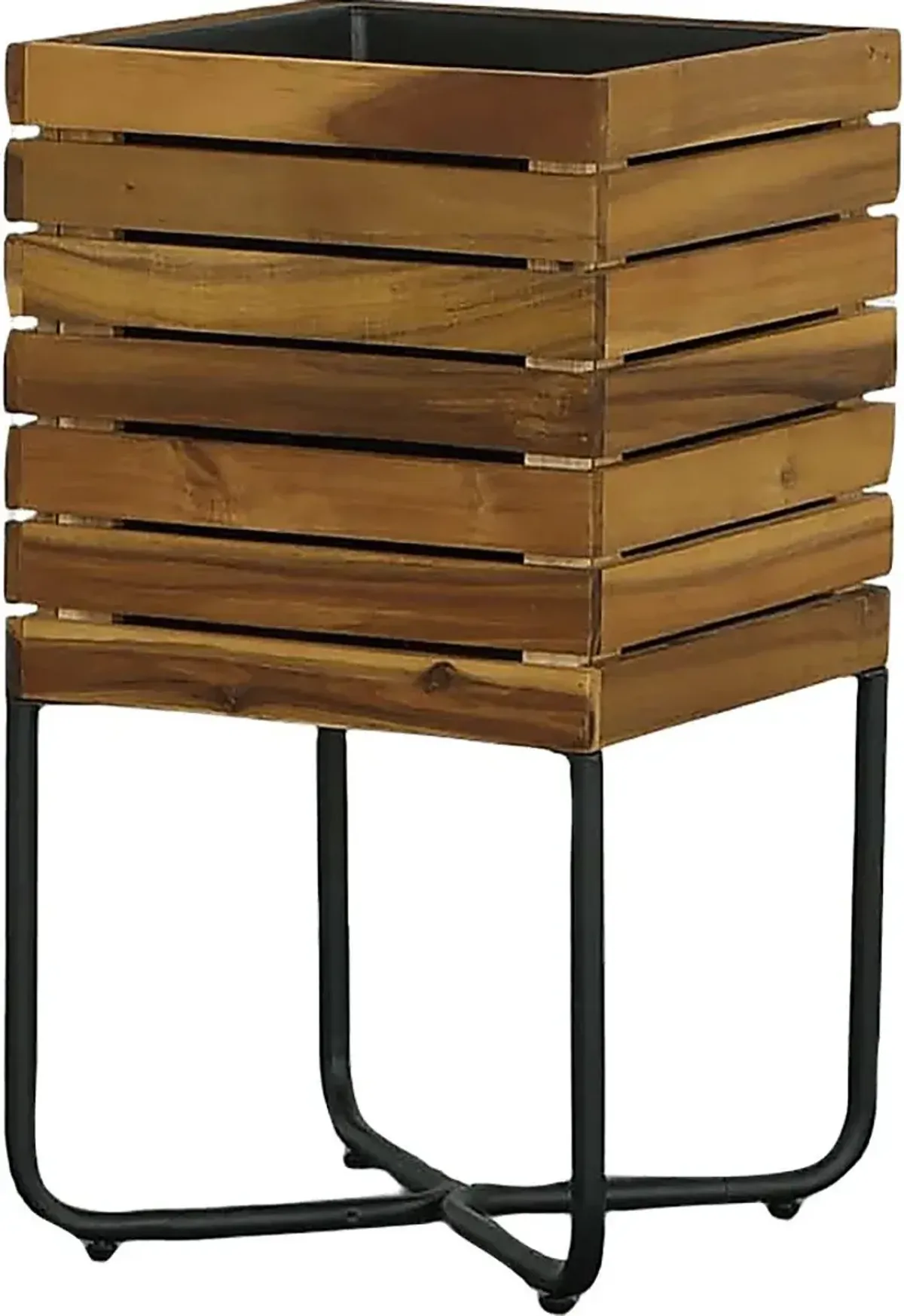 Outdoor Burgee Brown Square Planter w/ Metal Legs