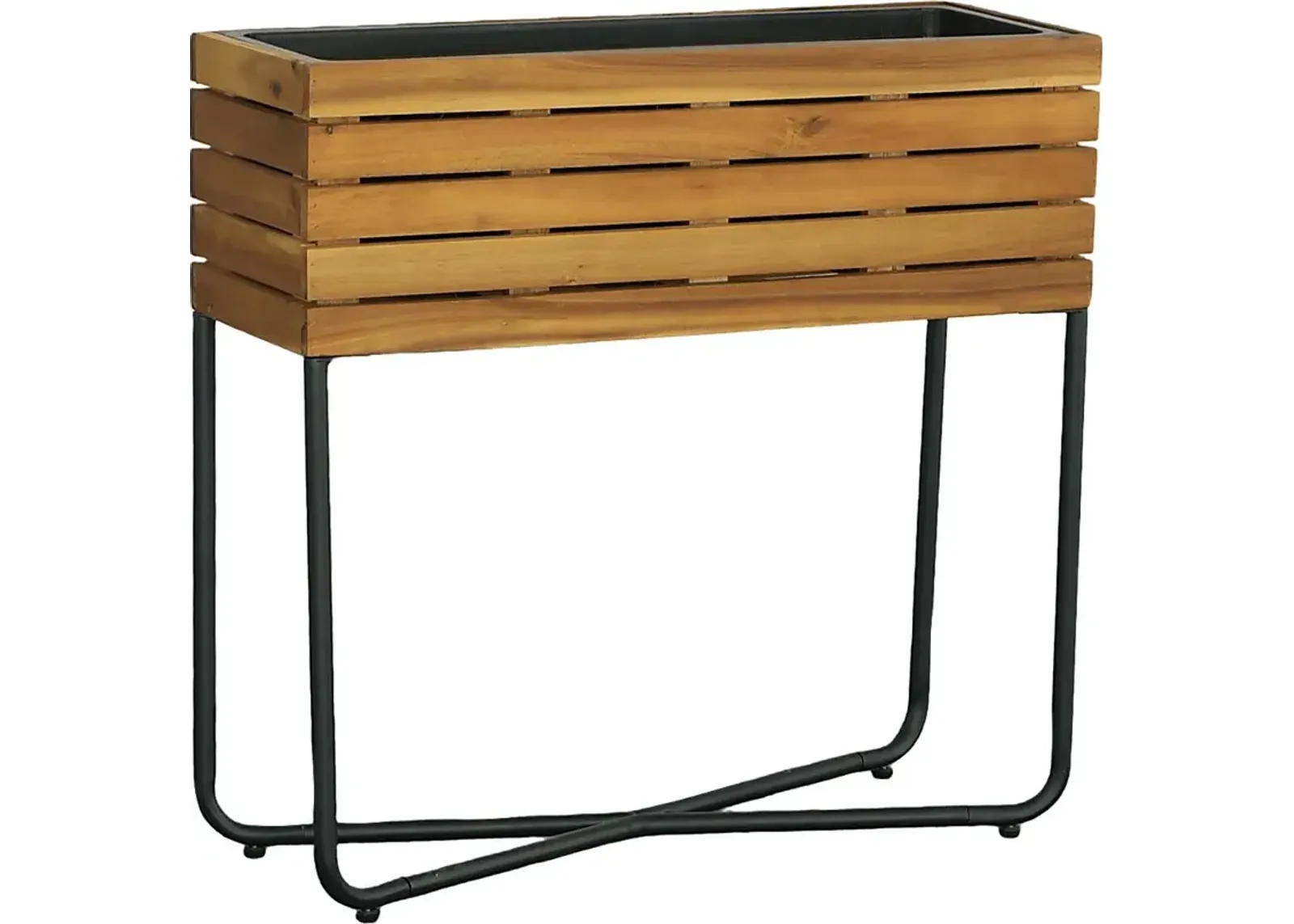 Outdoor Burgee Brown Rectangle Planter w/ Metal Legs