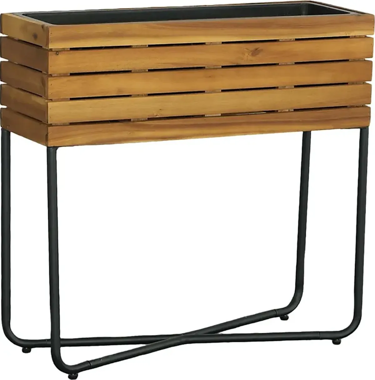 Outdoor Burgee Brown Rectangle Planter w/ Metal Legs