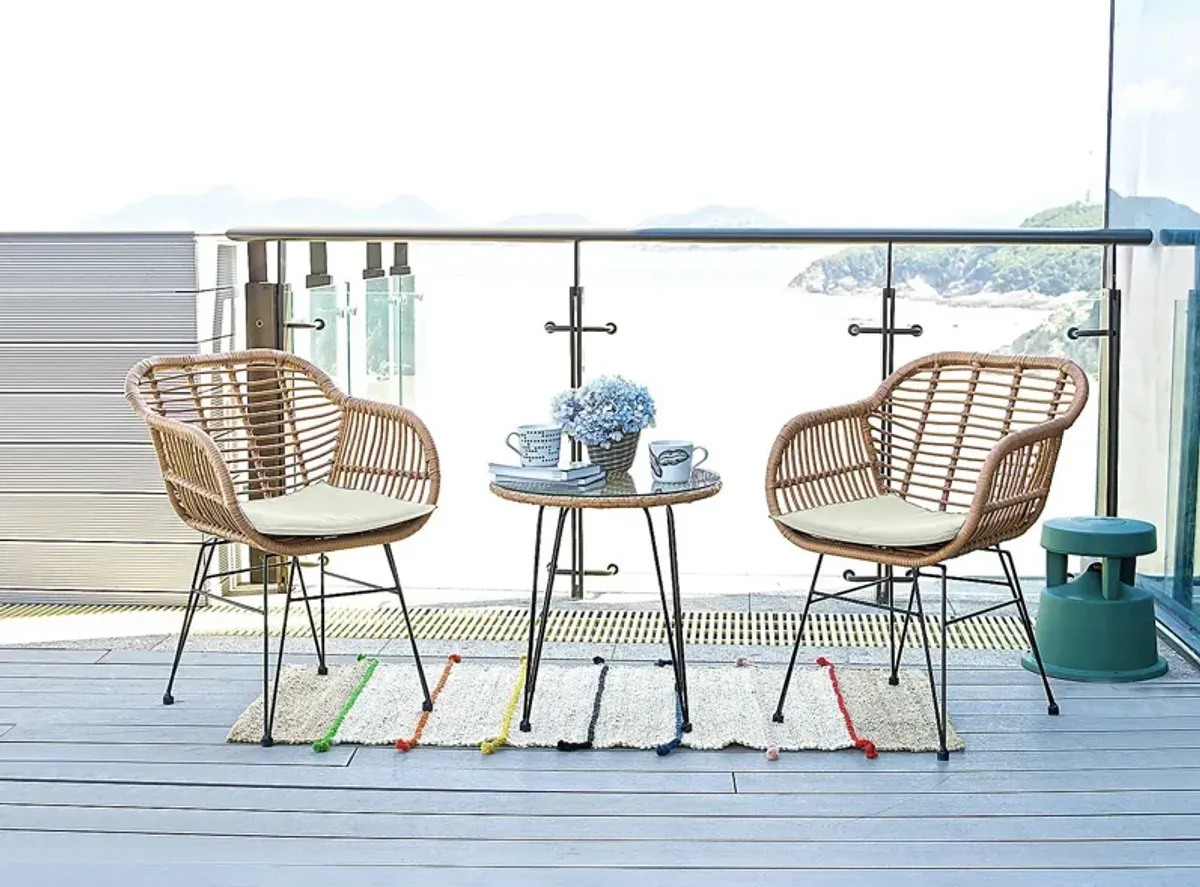 Brahmay Cream 3 Pc Chat Set