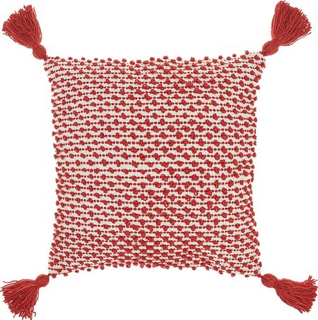 Pollenfur Red Indoor/Outdoor Accent Pillow