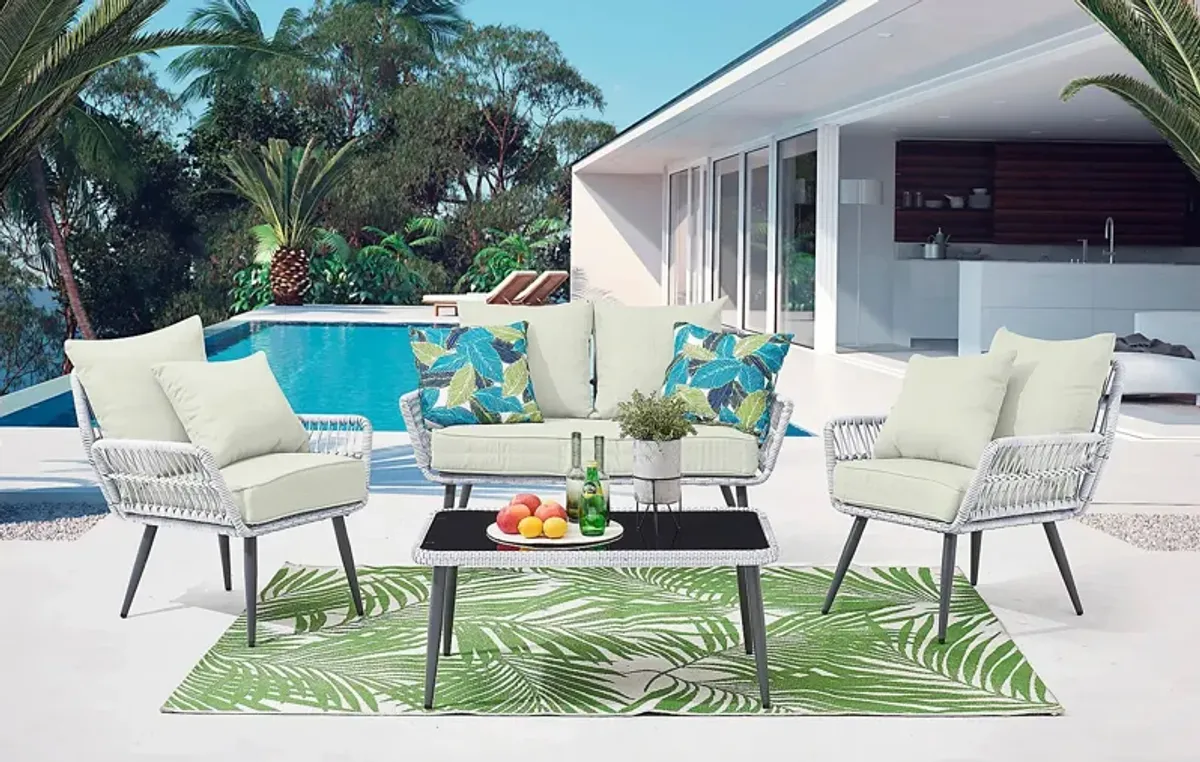 Outdoor Duffieldy Cream 4 Pc Conversation Set