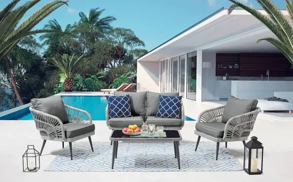 Outdoor Eashley Gray 4 Pc Conversation Set