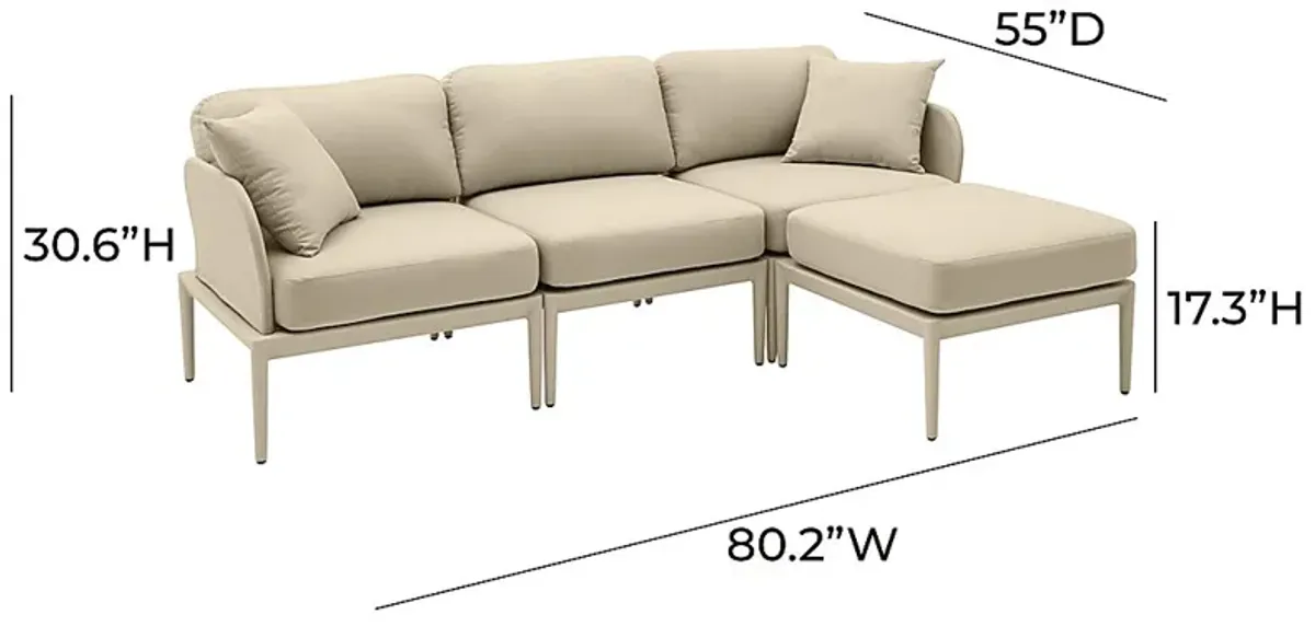 Outdoor Brenkman Taupe 4 Pc Sectional