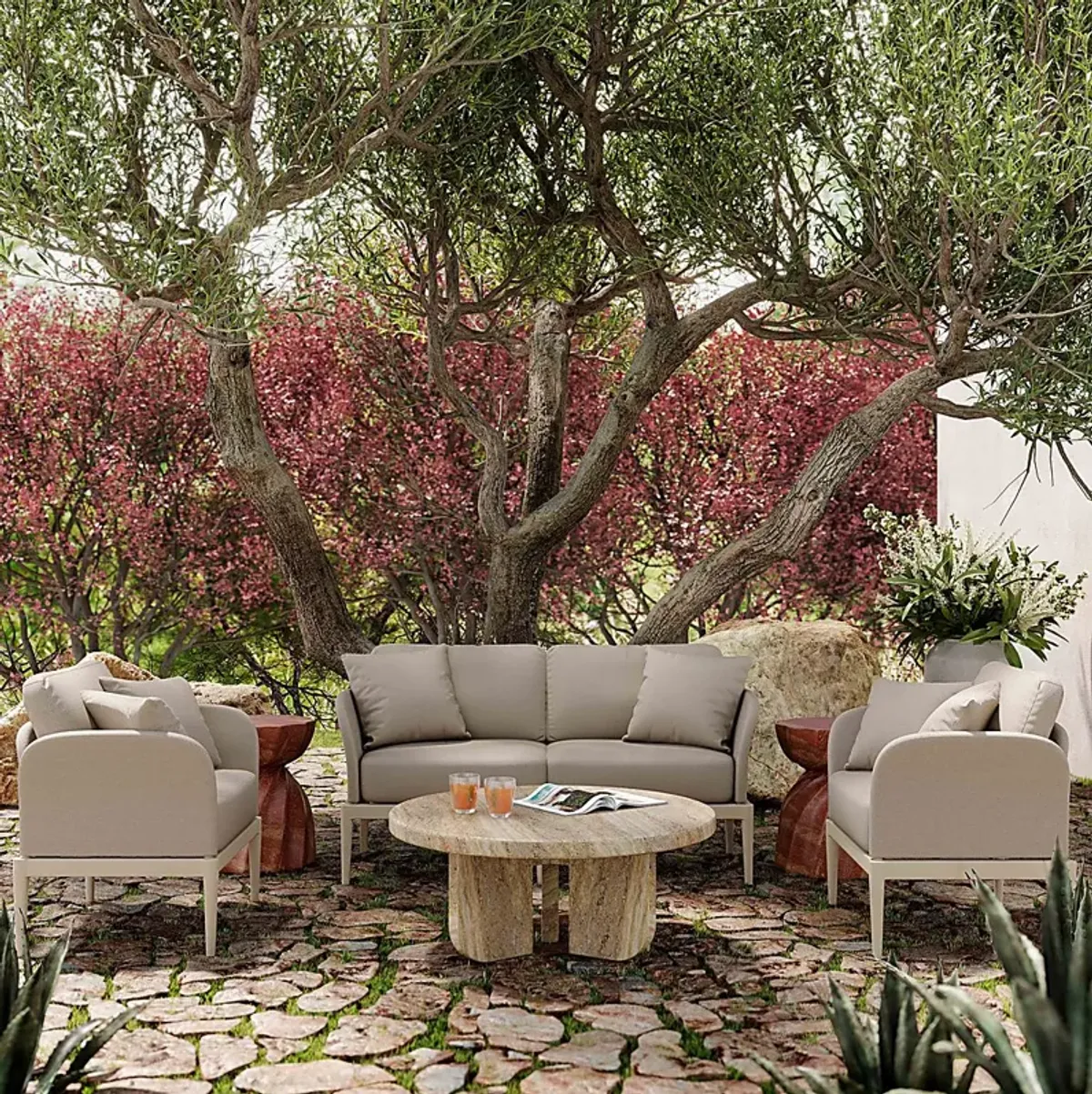 Outdoor Brenkman Taupe Loveseat