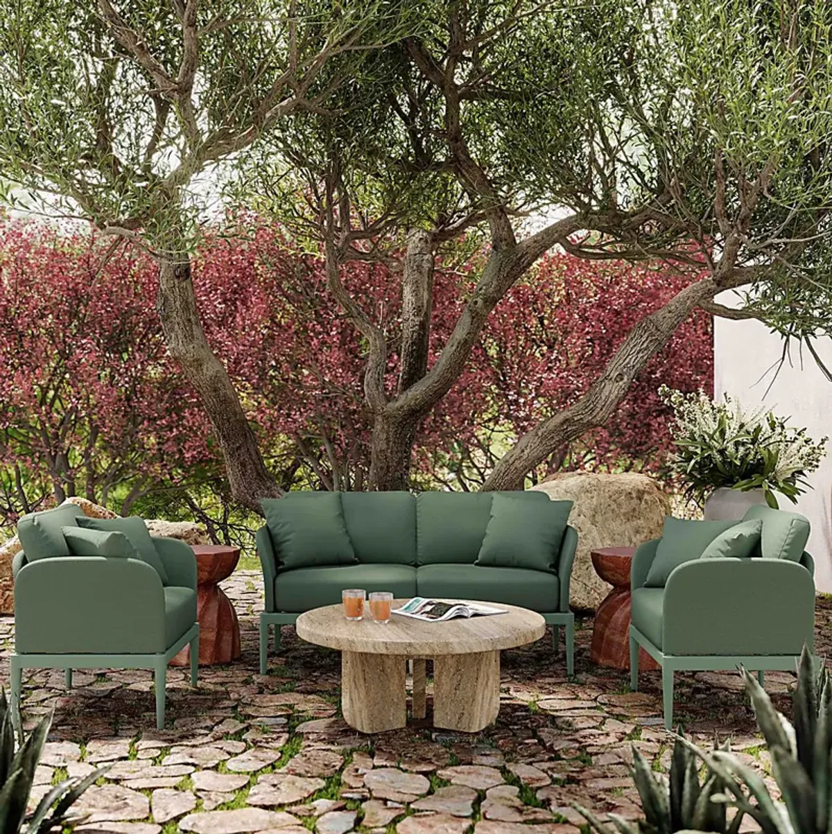 Outdoor Brenkman Green Loveseat