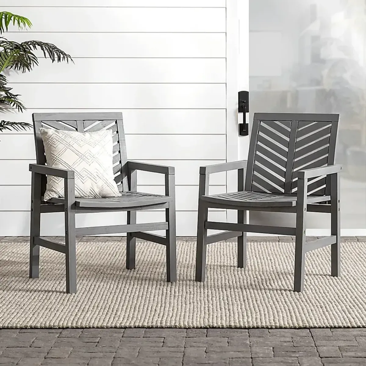 Honeytree Gray Outdoor Accent Chair, Set of 2