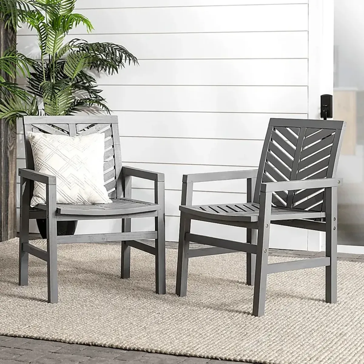 Honeytree Gray Outdoor Accent Chair, Set of 2