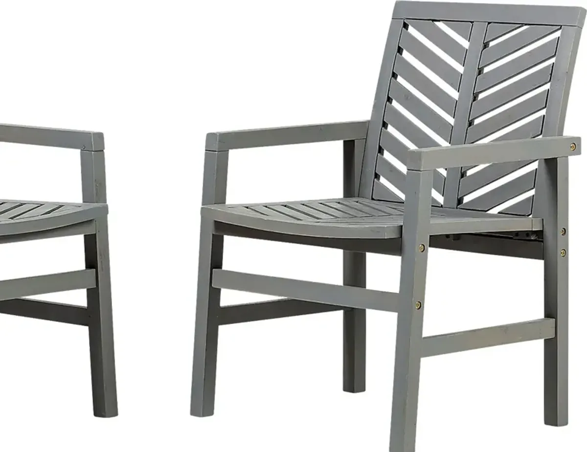 Honeytree Gray Outdoor Accent Chair, Set of 2