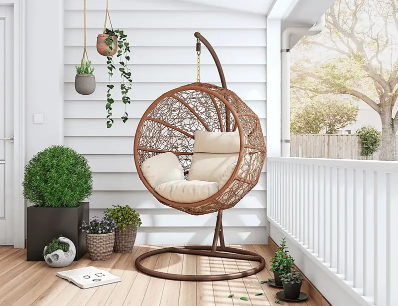 Outdoor Seahorn Cream Hanging Chair