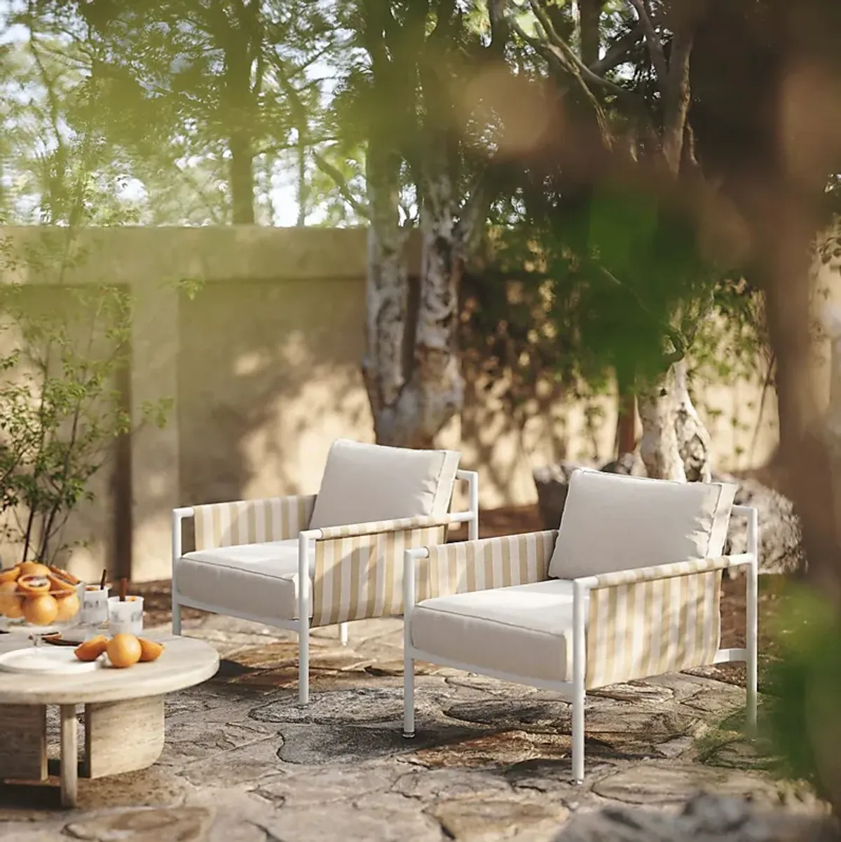 Outdoor Arboleda Cream Accent Chair