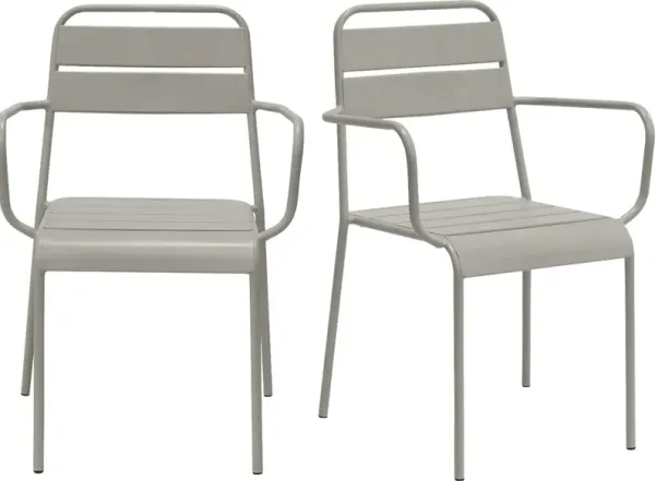 Outdoor Sowelle Gray Arm Chair, Set of 2