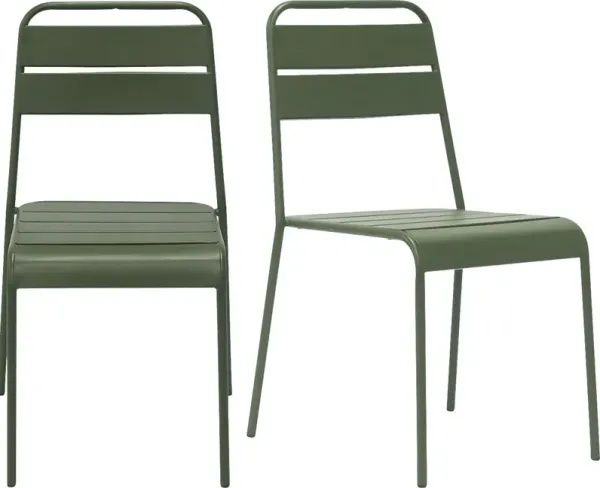 Outdoor Sowelle Green Dining Chair, Set of 2
