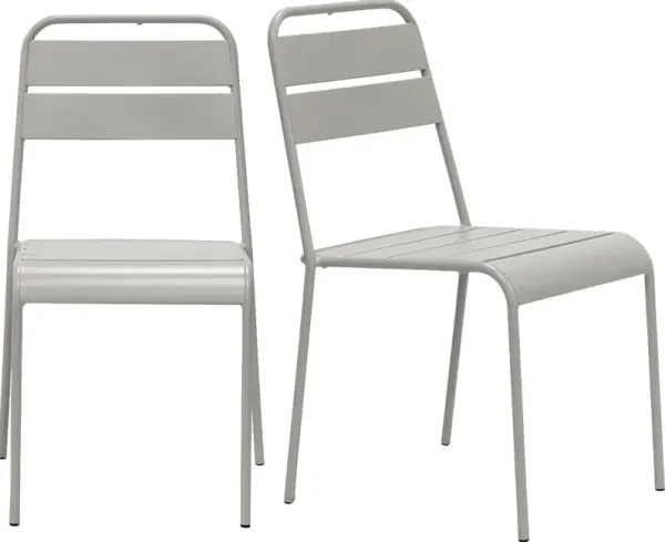 Outdoor Sowelle Gray Side Chair, Set of 2