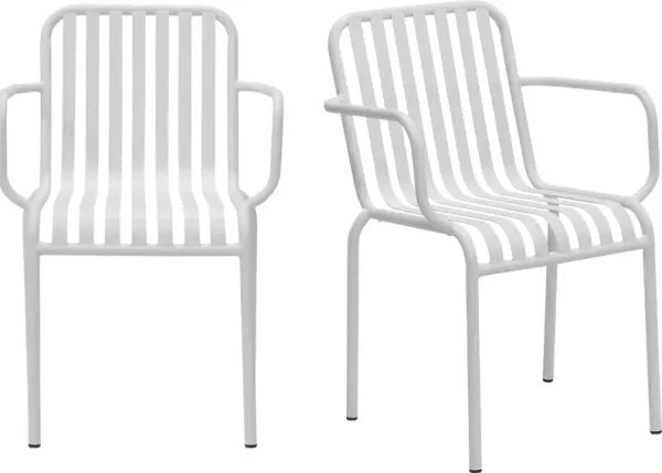 Outdoor Ischia II White Arm Chair, Set of 2
