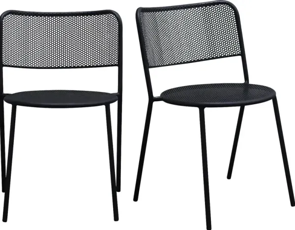 Outdoor Sherwoody Black Dining Chair, Set of 2