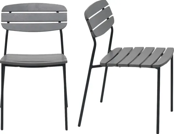 Outdoor Rufiny Dark Gray Dining Chair, Set of 2