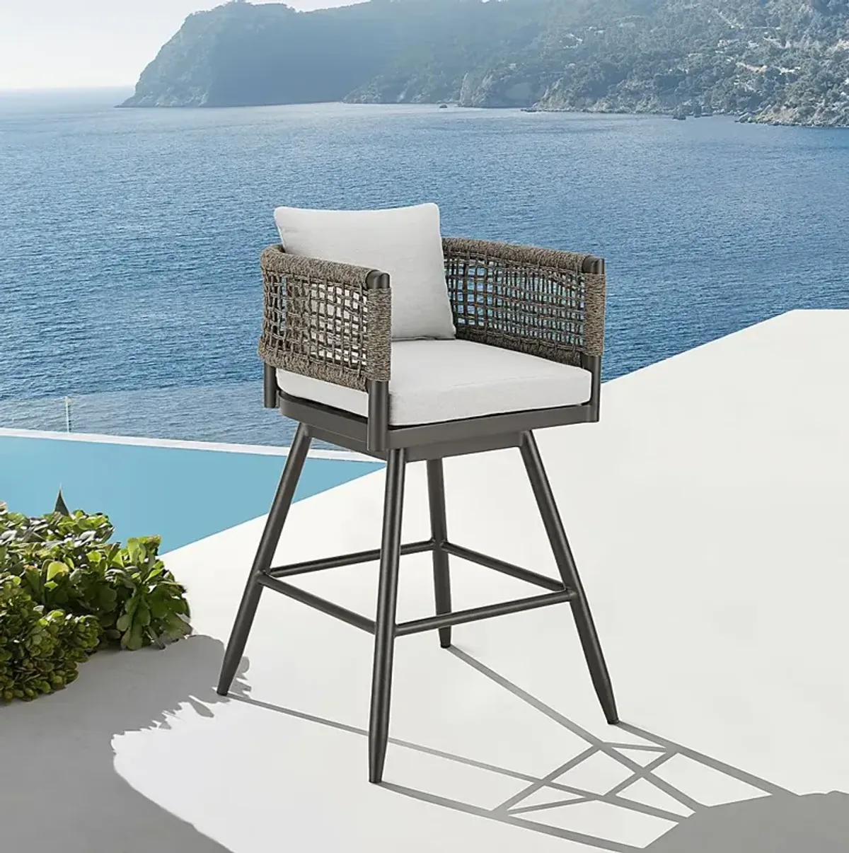 Outdoor Quarrylane Gray Barstool