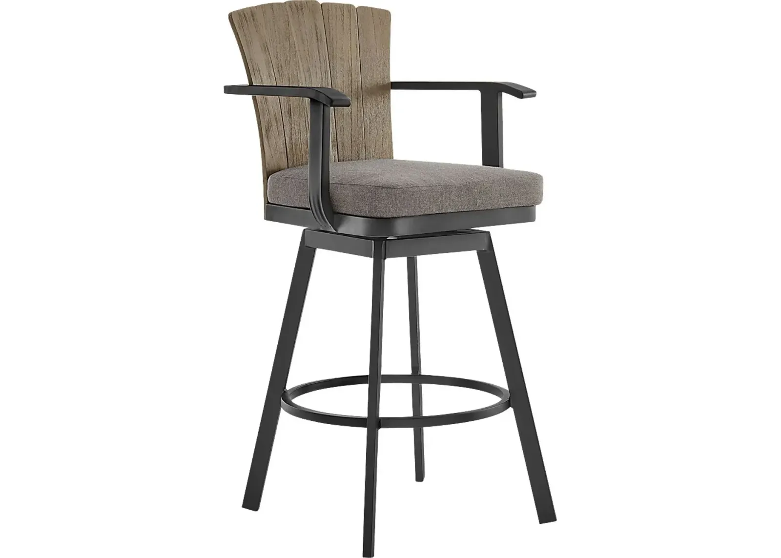 Outdoor Sallodge Charcoal Swivel Barstool